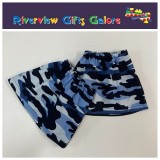 New Style Sock Protectors / Sock Savers / Burr Guards / Gaiters (Double Thickness and Reversible) - Blue Camo